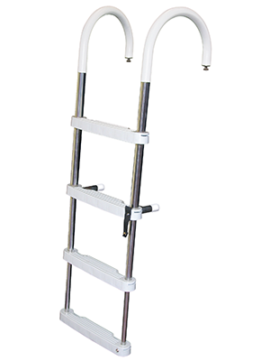 JIF MARINE CSD2-5 5-Step Under Deck Pontoon Ladder Round Front